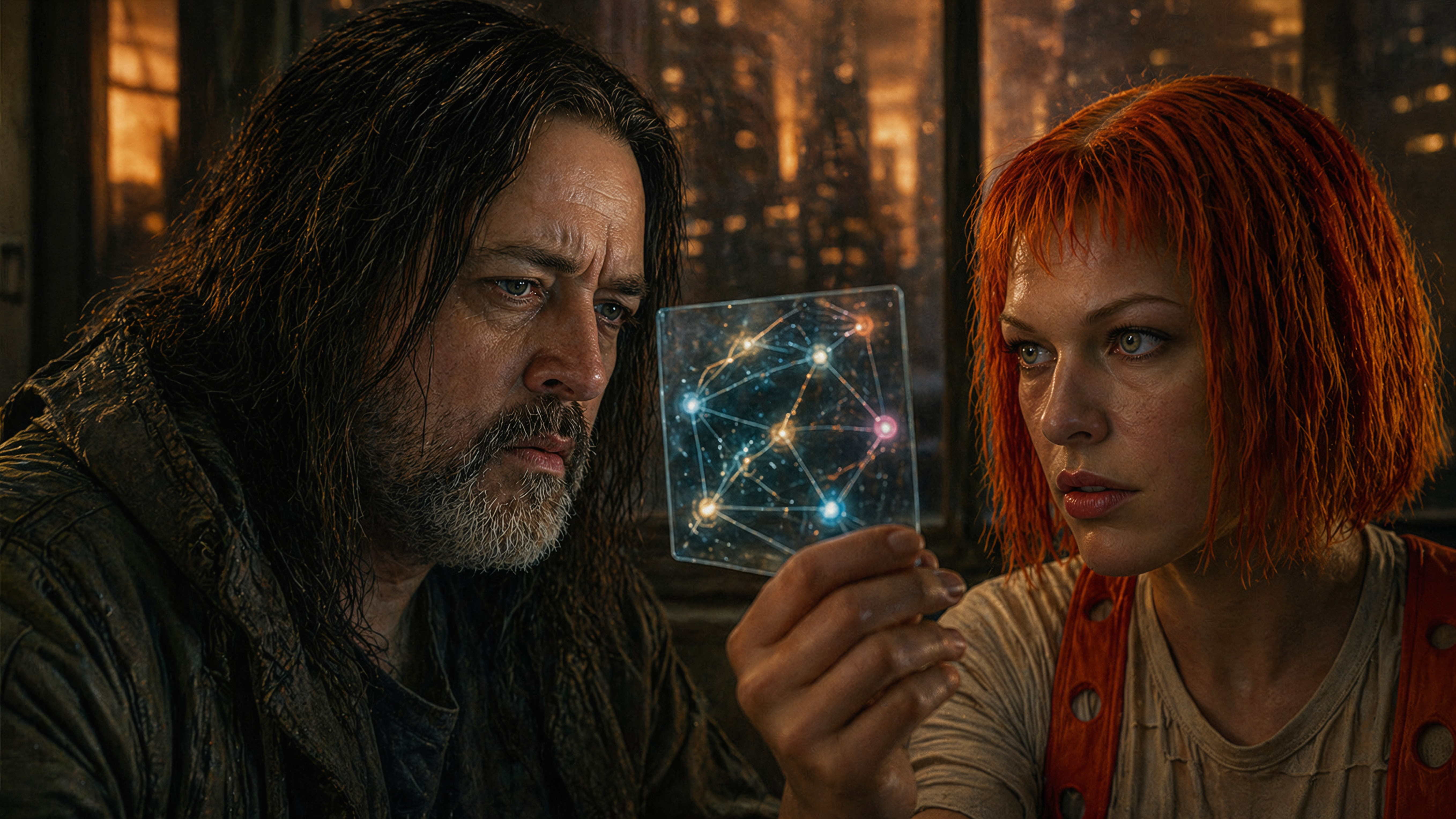 Marcus and Milla examining a holographic knowledge graph